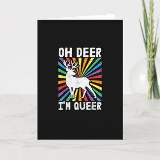 Vintage Oh Deer I'm Queer Pride LGBT Gay Lesbian  Card