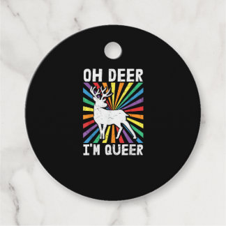 Vintage Oh Deer I'm Queer Pride LGBT Gay Lesbian  Favour Tags