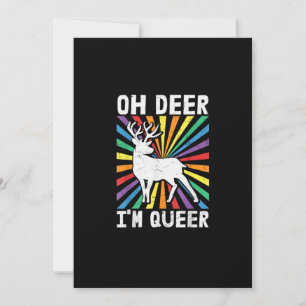 Vintage Oh Deer I'm Queer Pride LGBT Gay Lesbian  Holiday Card
