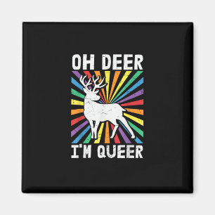 Vintage Oh Deer I'm Queer Pride LGBT Gay Lesbian   Magnet