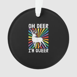 Vintage Oh Deer I'm Queer Pride LGBT Gay Lesbian  Ornament