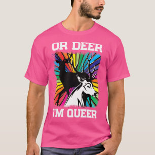 Vintage Oh Deer I'm Queer  Rainbow Lgbt Pride Gay  T-Shirt