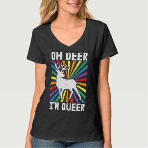 Vintage Oh Deer I'm Queer Rainbow Lgbt Pride Gay T-Shirt