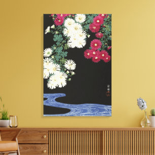 Vintage Ohara Koson Chrysanthemum Art Canvas Print