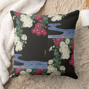 Vintage Ohara Koson Chrysanthemum Art Cushion