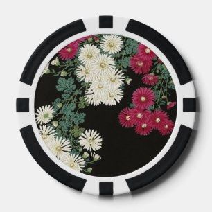 Vintage Ohara Koson Chrysanthemum Art Poker Chips