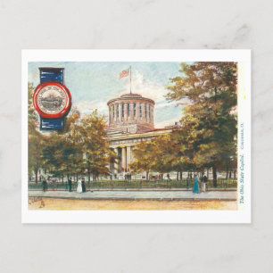 Vintage Ohio Capitol with Seal Postcard
