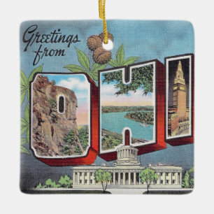 Vintage Ohio Ceramic Ornament