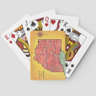 Vintage Ohio Map Greetings Playing Cards