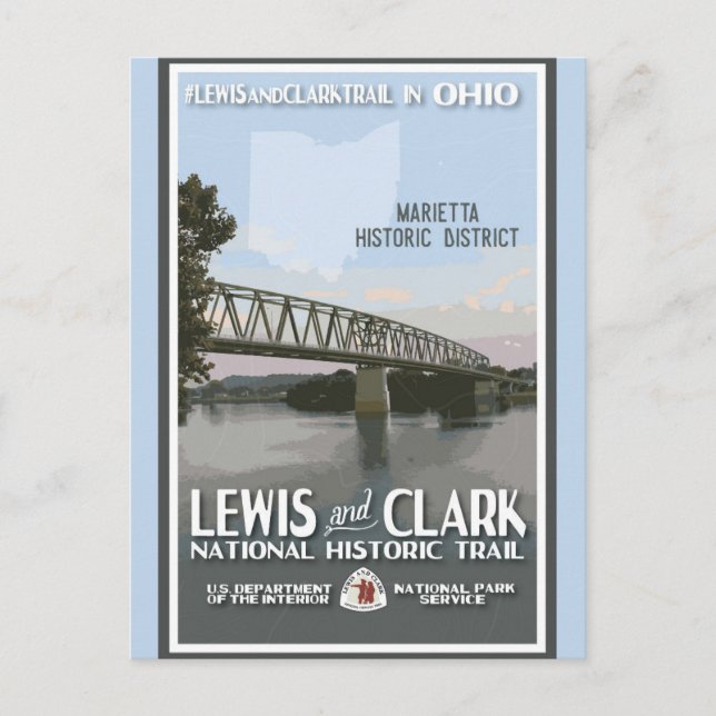 Vintage Ohio Marietta District Travel Postcard (Front)