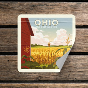 Vintage Ohio Square Sticker