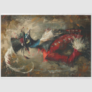 Vintage Oil Painted Peacock Decoupage Tissue Paper