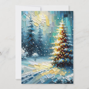 Vintage Oil Painting Christmas Tree Cards