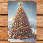 Vintage Oil Painting Christmas Tree Decoupage Tissue Paper<br><div class="desc">A beautiful vintage inspired oil painting Christmas tree with a bright star at the top.  Christmas themed decoupage tissue paper that is perfect for holiday crafts.</div>