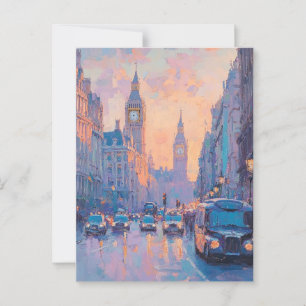 Vintage Oil Painting Travel Postcard London