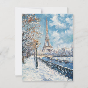 Vintage Oil Painting Travel Postcard Paris