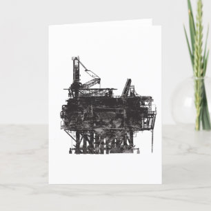 Vintage Oil Rig Card