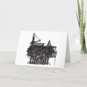 Vintage Oil Rig Card