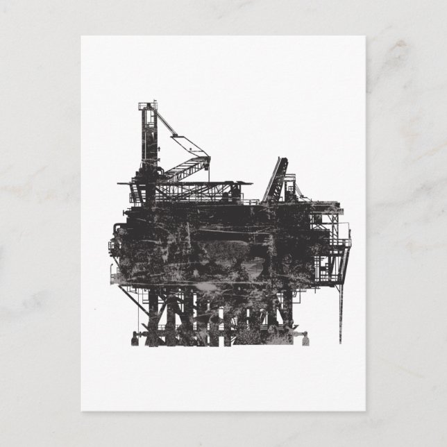Vintage Oil Rig Postcard (Front)