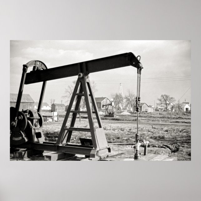 Vintage Oil Well Photo Poster (Front)