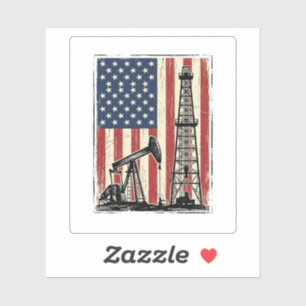 Vintage Oilfield American Flag Vector Shirt Design