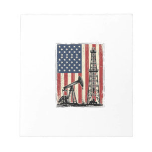 Vintage Oilfield American Flag Vector Shirt Design Notepad