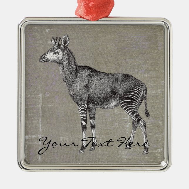 Vintage Okapi Metal Tree Decoration (Front)