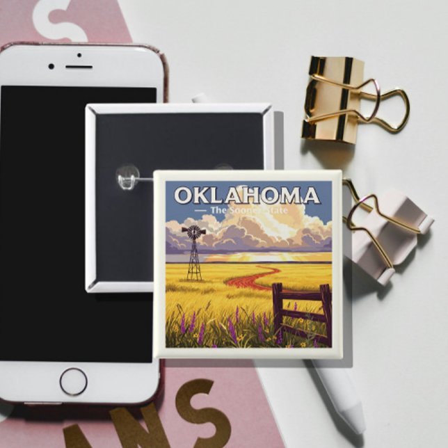 Vintage Oklahoma 15 Cm Square Badge (Creator Uploaded)