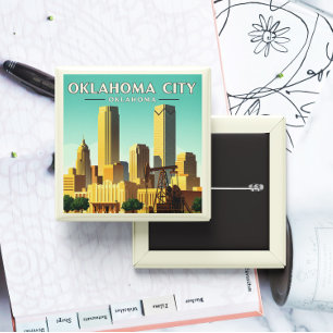 Vintage Oklahoma City Oklahoma 15 Cm Square Badge