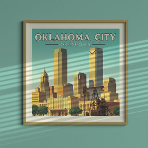 Vintage Oklahoma City Oklahoma Poster