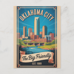Vintage Oklahoma City Retro Travel Holiday Postcard