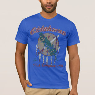 Vintage Oklahoma Flag Work Conquers All T-Shirt