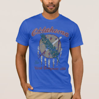 Vintage Oklahoma Flag Work Conquers All T-Shirt