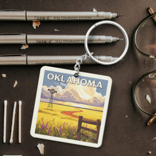 Vintage Oklahoma Key Ring