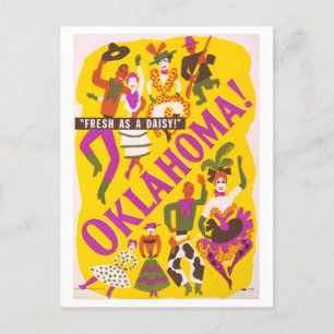 Vintage Oklahoma Rodgers + Hammerstein Show Poster Postcard
