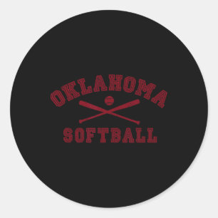 Vintage Oklahoma Softll Gear Classic Round Sticker