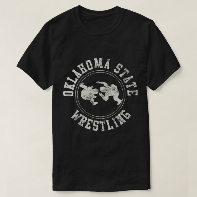 Vintage Oklahoma State Wrestling Logo  T-Shirt (Design Front)
