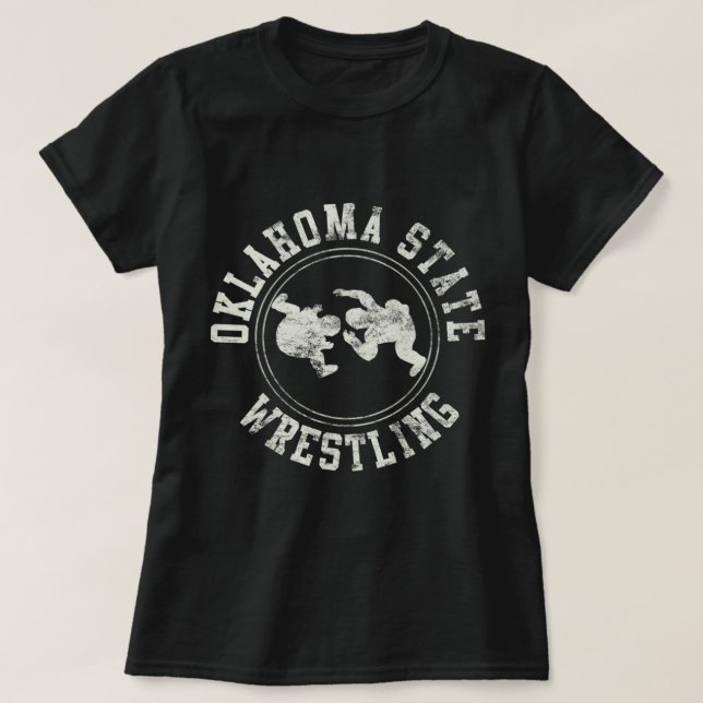 Vintage Oklahoma State Wrestling Logo  T-Shirt (Design Front)