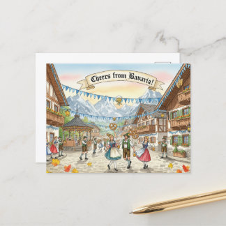 Vintage Oktoberfest Toast Postcard