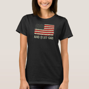 Vintage Old American Flag Mean Tweets And 1 87 Gas T-Shirt