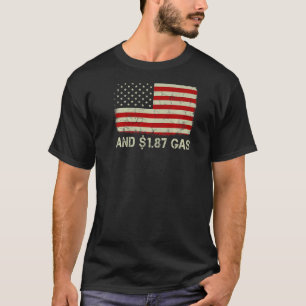Vintage Old American Flag Mean Tweets And 1 87 Gas T-Shirt