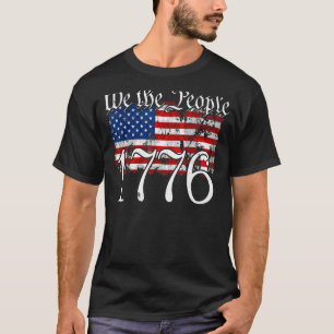 Vintage Old American Flag Patriotic 1776 We The Pe T-Shirt
