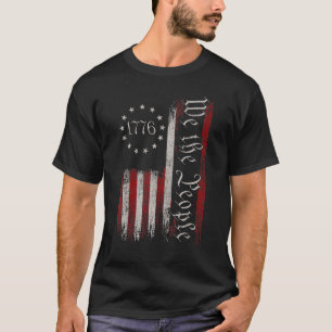 Vintage Old American Flag Patriotic 1776 We The Pe T-Shirt