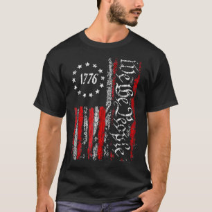 Vintage Old American Flag Patriotic 1776 We The Pe T-Shirt