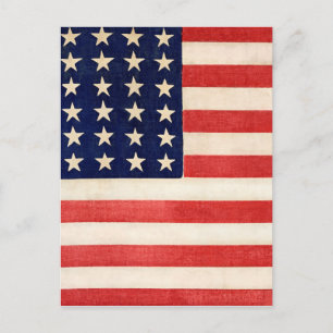 Vintage Old American Flag Postcard