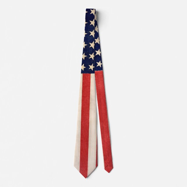 Vintage Old American Flag Tie (Front)