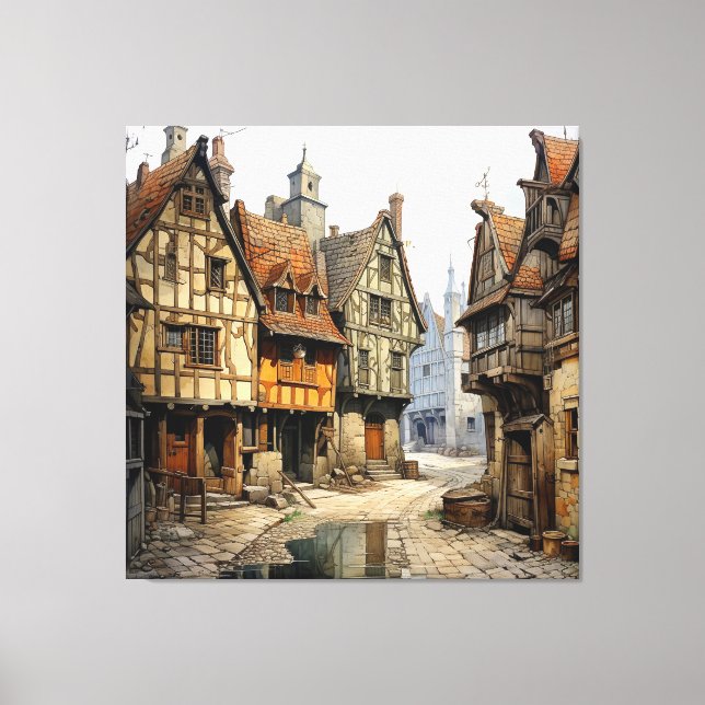 Vintage Old Amsterdam Art Canvas Print (Front)