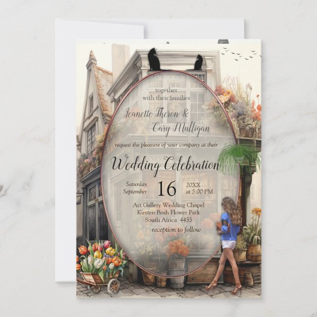 Vintage Old Amsterdam Art Invitation (Front)