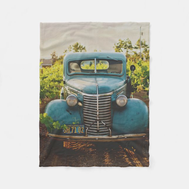 Vintage Old Antique Truck Vehicle Fleece Blanket (Front)