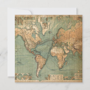 Vintage Old Antique World Map
